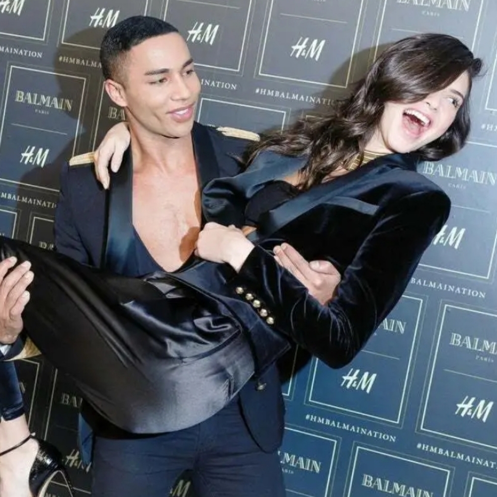Balmain collab x hm sz 10 EU 40 black velvet tuxedo jacket blazer blogge…